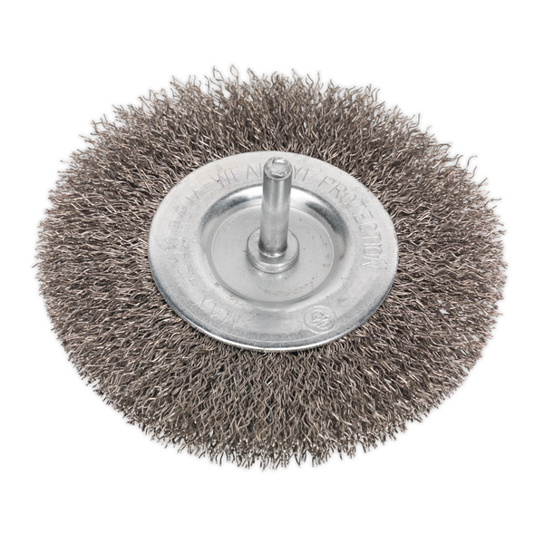 Sealey SFBS100 100mm Flat wire Brush 6mm Shaft