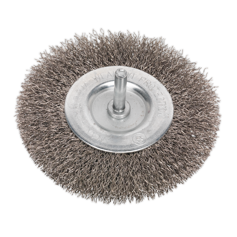 Sealey SFBS100 100mm Flat wire Brush 6mm Shaft