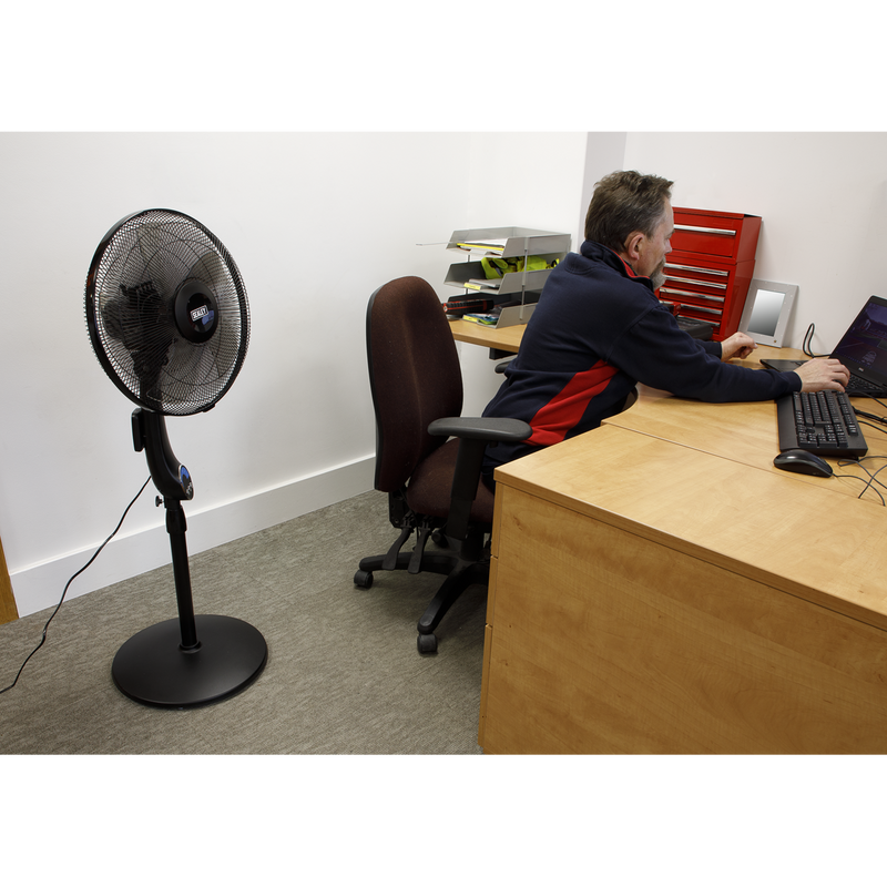 Sealey SFF16Q 16" Quiet High Performance Oscillating Pedestal Fan