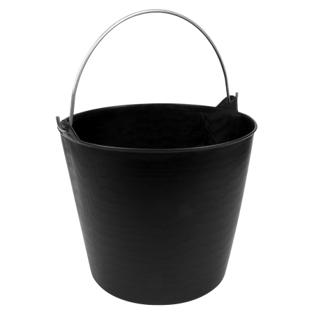 Sealey SFT26H 26L Heavy-Duty Flexi Tub with Metal Handle - Black