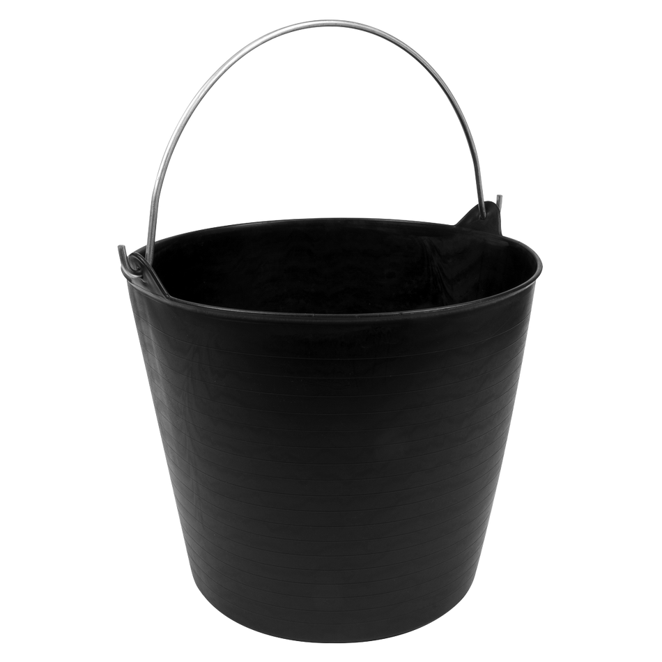Sealey SFT26H 26L Heavy-Duty Flexi Tub with Metal Handle - Black