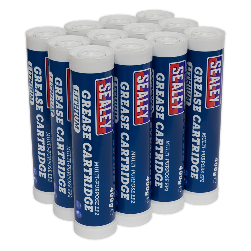 Sealey SGC12 400g EP2 Lithium Grease Cartridge - Pack of 12