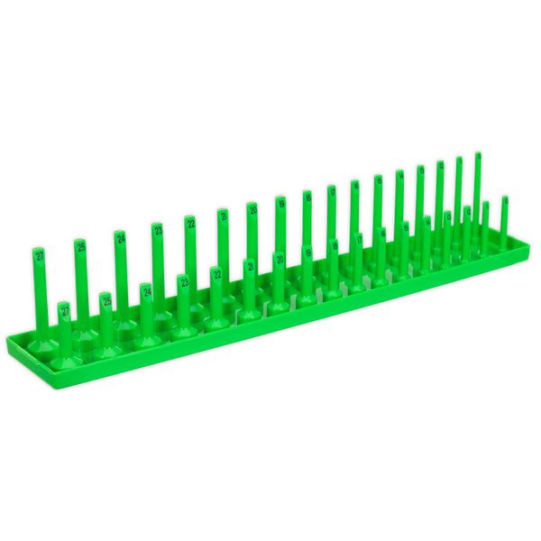 Sealey SH1217HV 1/2"Sq Drive Socket Holder 10-27mm - Hi-Vis Green