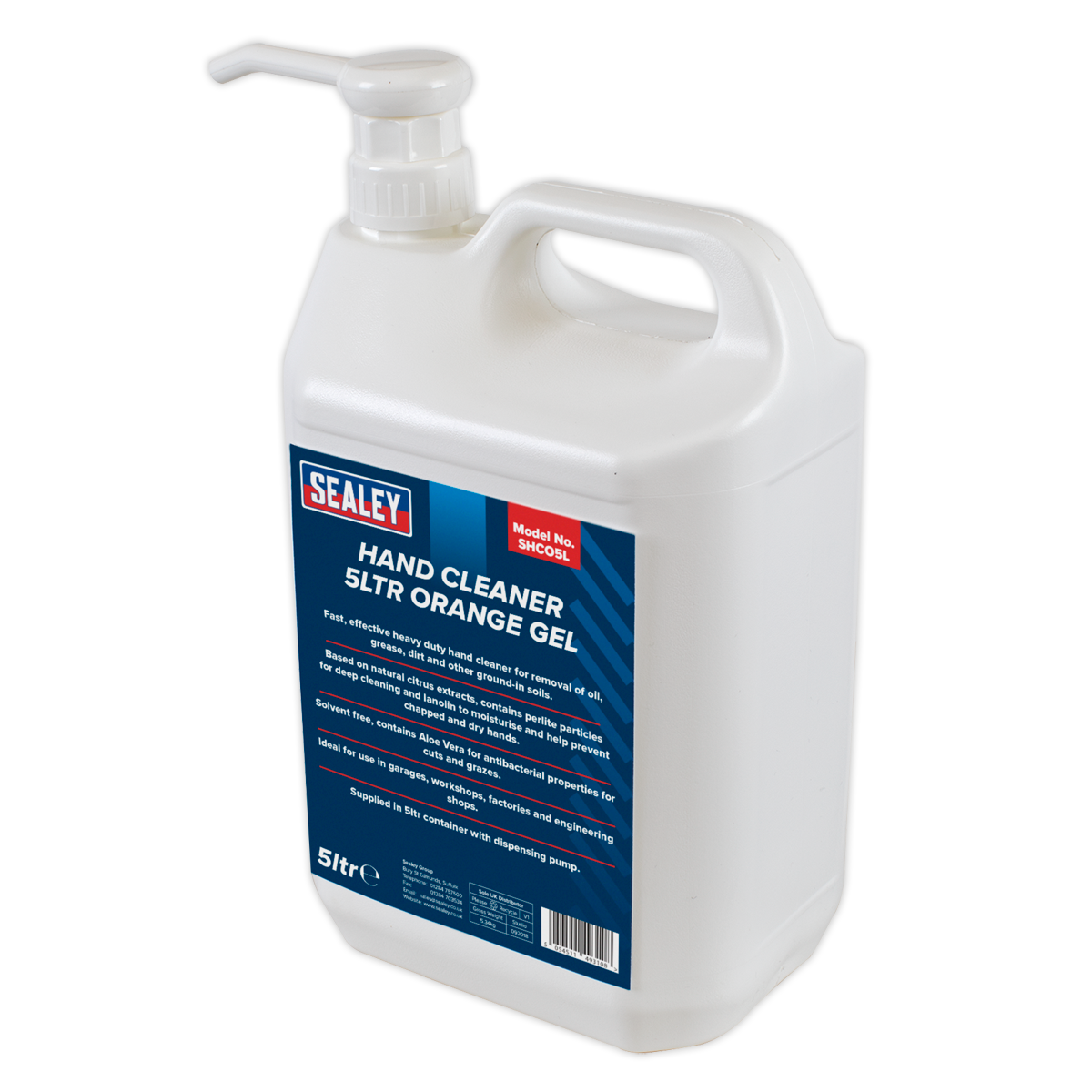 Sealey SHCO5L 5L Heavy-Duty Hand Cleaner Orange Gel
