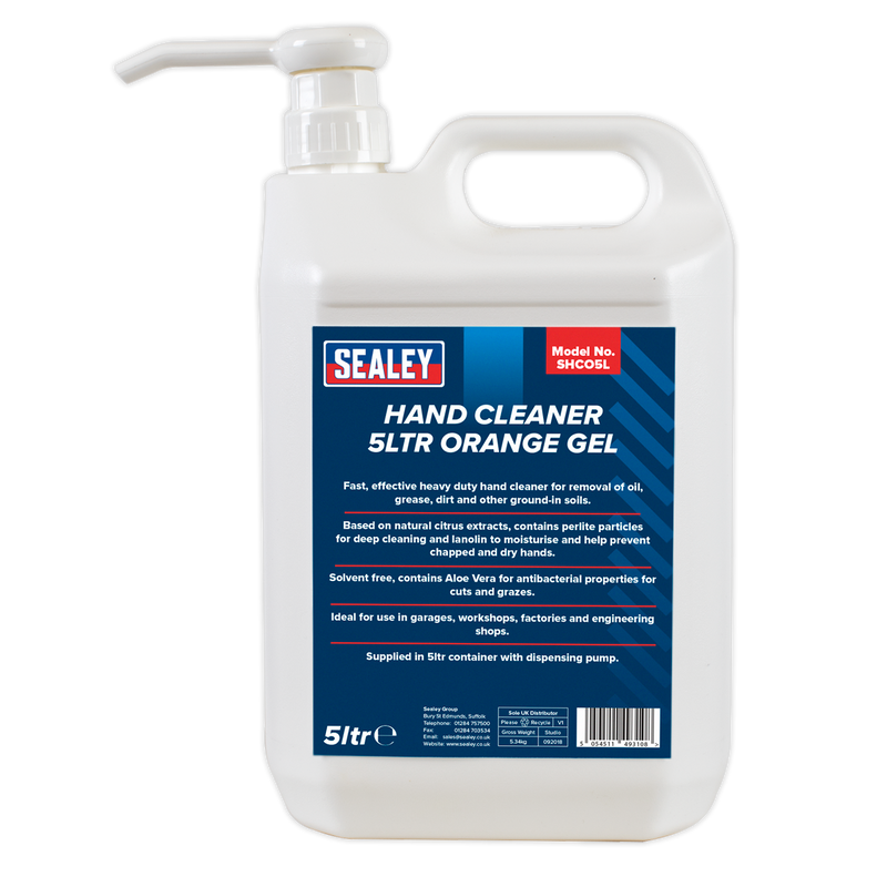 Sealey SHCO5L 5L Heavy-Duty Hand Cleaner Orange Gel