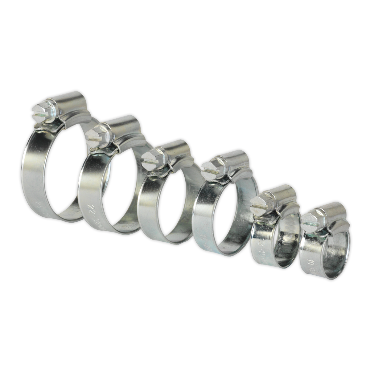 Sealey SHCS1 30pc Zinc Plated Hose Clip Assortment 8-29mm