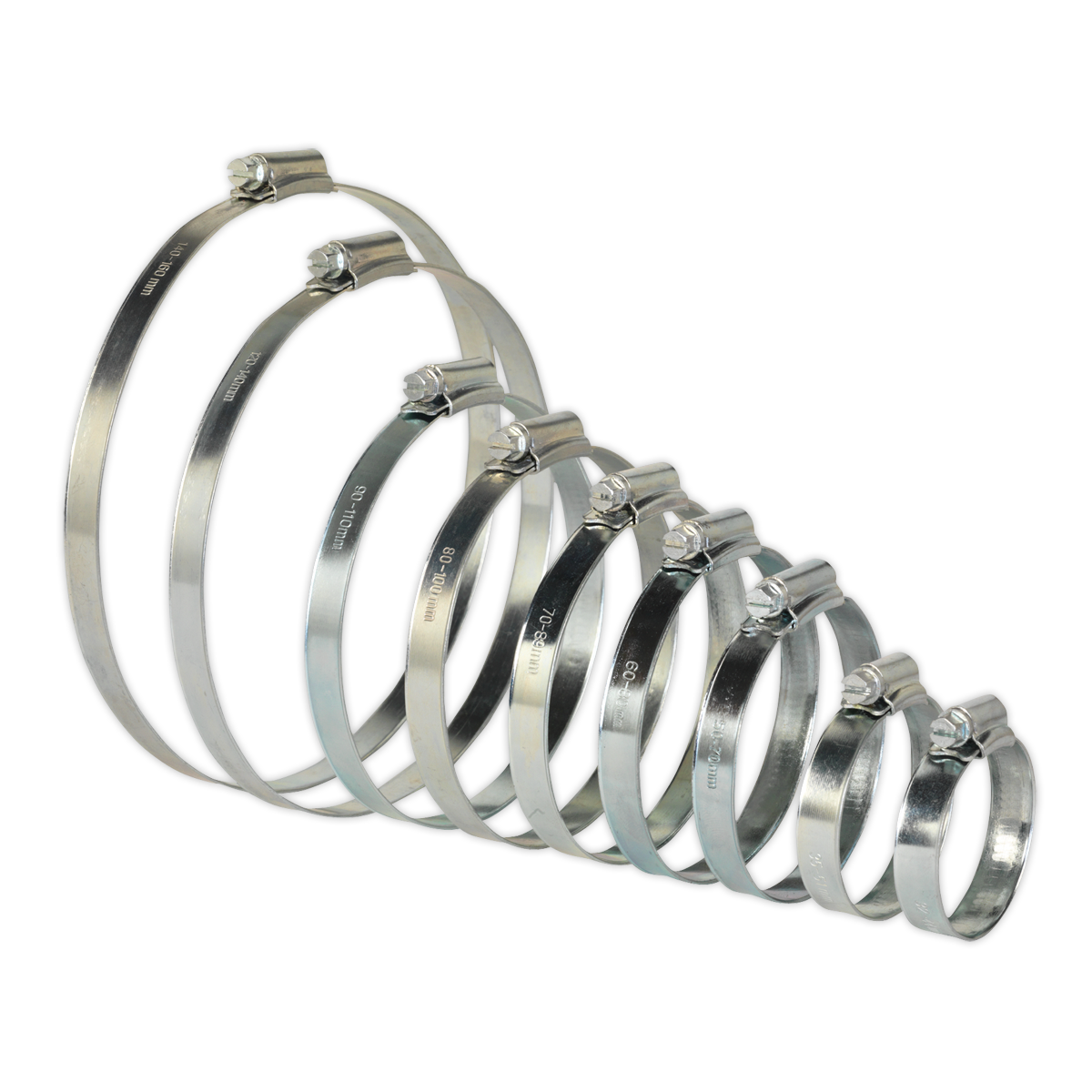 Sealey SHCS2 26pc Zinc Plated Hose Clip Assortment 44-160mm