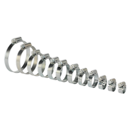 Sealey SHCS3 85pc Zinc Plated Hose Clip Assortment 8-57mm