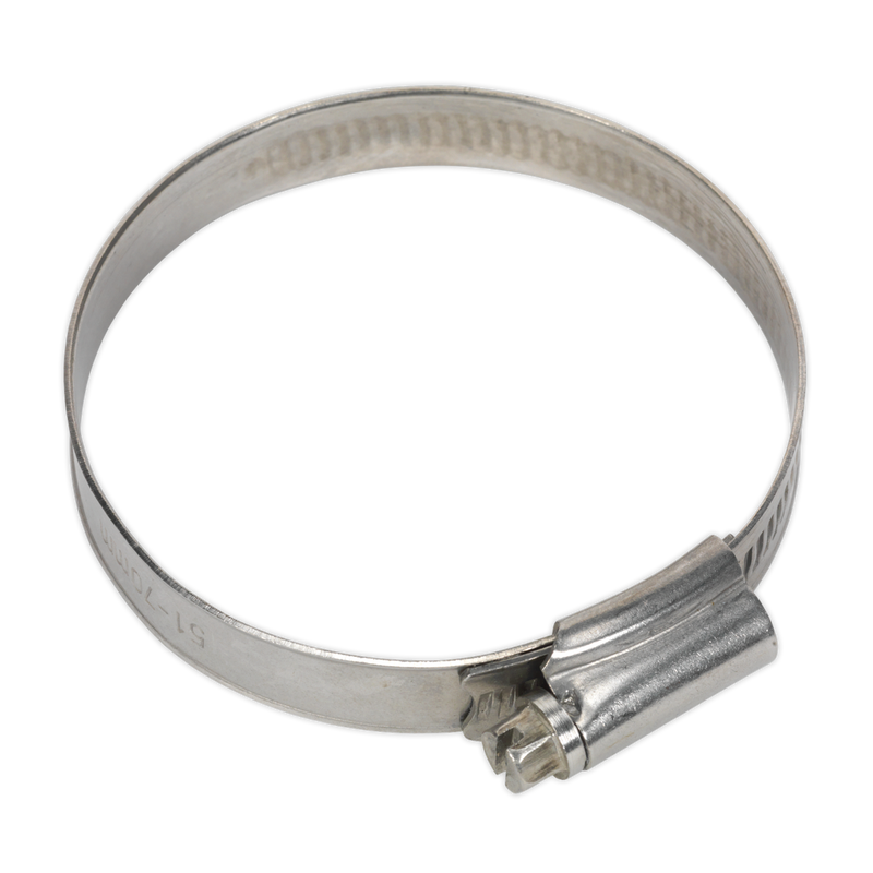 Sealey SHCSS2 51-70mm Stainless Steel Hose Clip - Pack of 10