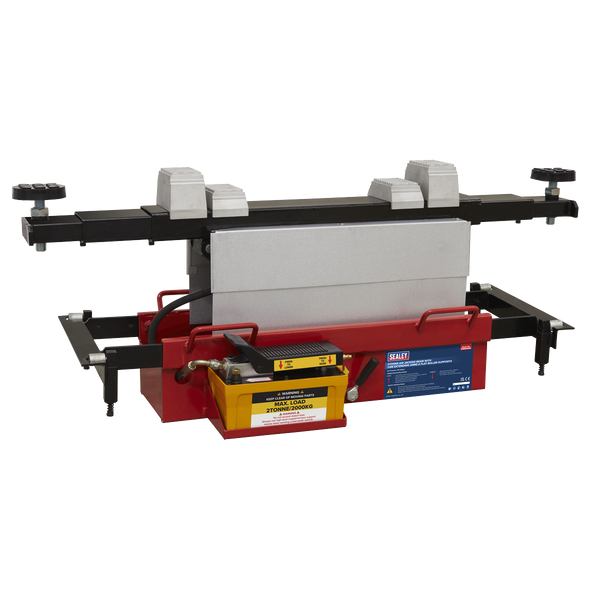 Sealey SJBEX200A 2tonne Air Jacking Beam with 1.6m Extending Arms & Flat Roller Supports