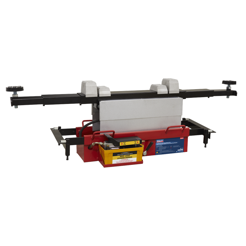 Sealey SJBEX200A 2tonne Air Jacking Beam with 1.6m Extending Arms & Flat Roller Supports
