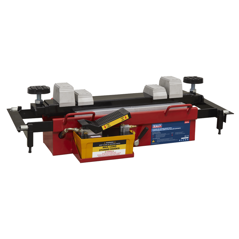 Sealey SJBEX200A 2tonne Air Jacking Beam with 1.6m Extending Arms & Flat Roller Supports
