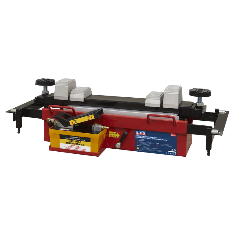 Sealey SJBEX200A 2tonne Air Jacking Beam with 1.6m Extending Arms & Flat Roller Supports