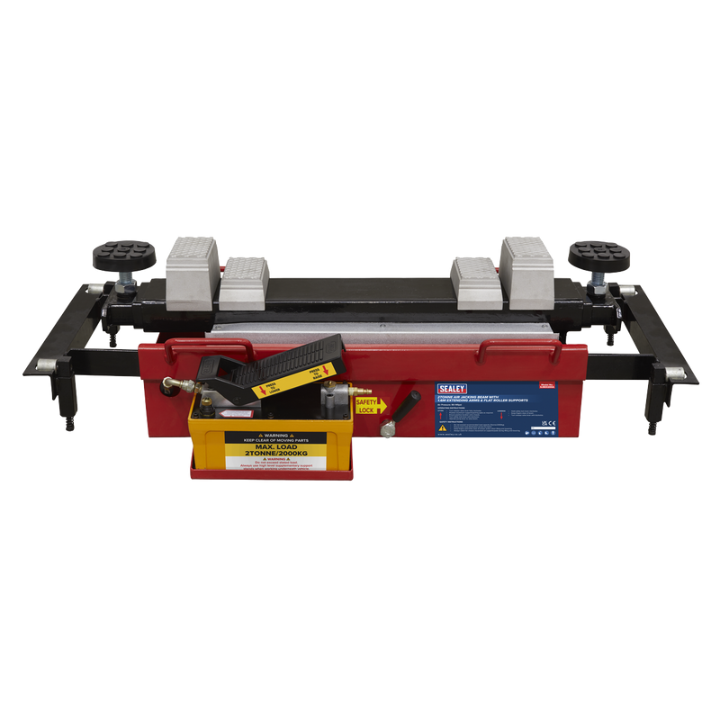 Sealey SJBEX200A 2tonne Air Jacking Beam with 1.6m Extending Arms & Flat Roller Supports