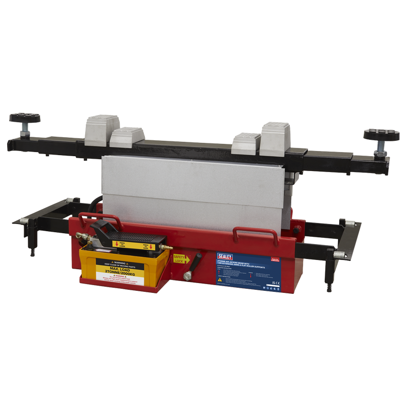 Sealey SJBEX200A 2tonne Air Jacking Beam with 1.6m Extending Arms & Flat Roller Supports