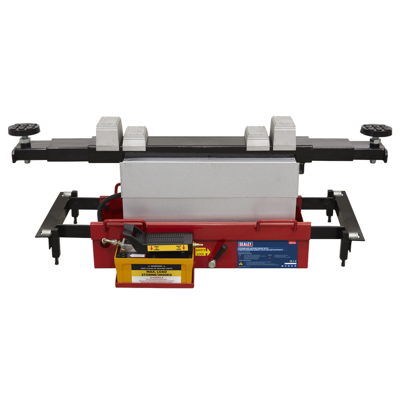 Sealey SJBEX200A 2tonne Air Jacking Beam with 1.6m Extending Arms & Flat Roller Supports
