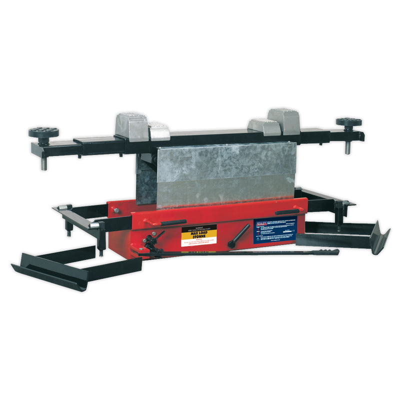 Sealey SJBEX300 3tonne Jacking Beam with 1.6m Extending Arms & Flat Roller Supports