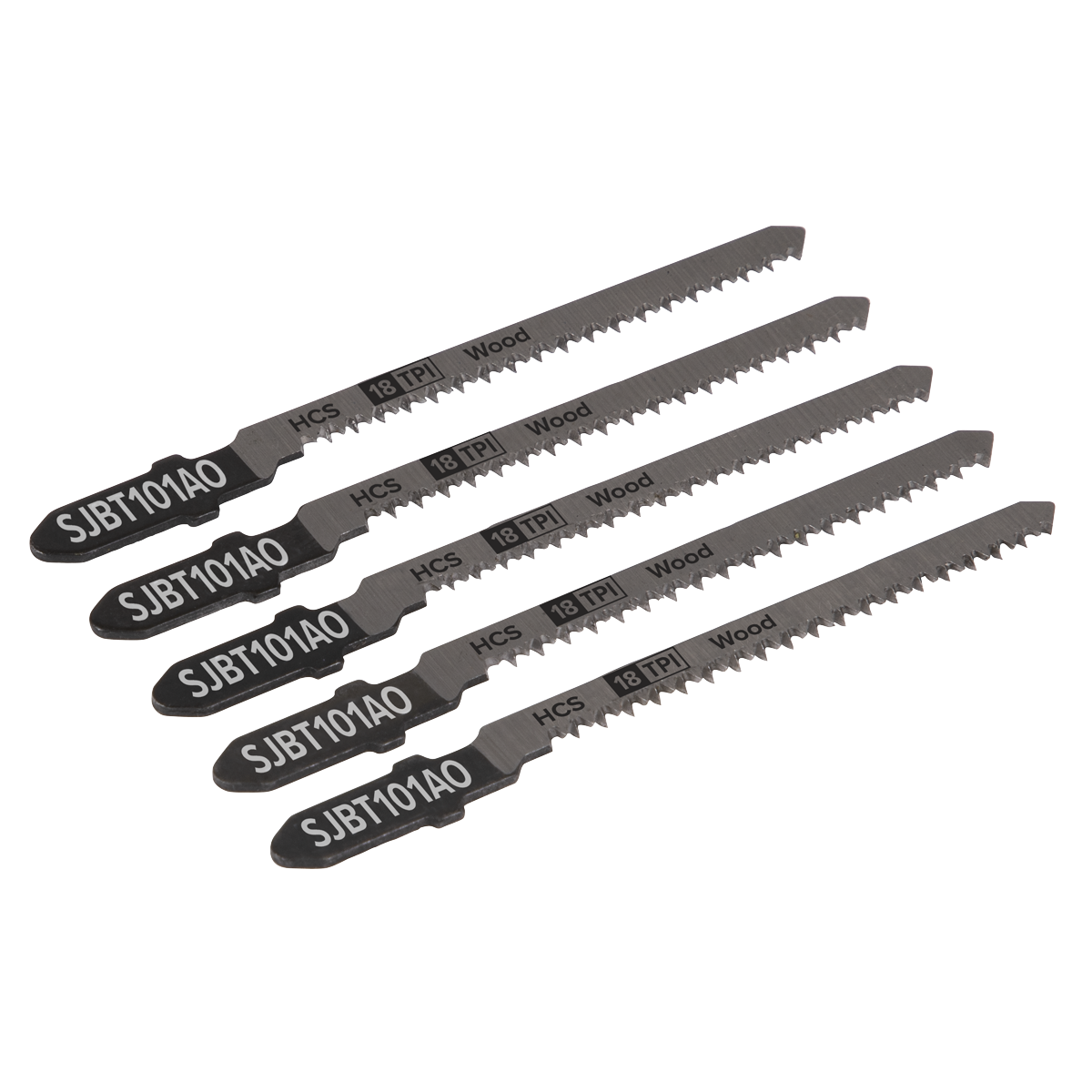 Sealey SJBT101AO 83mm 18tpi Jigsaw Blade Hard Wood - Pack of 5