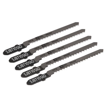 Sealey SJBT101AO 83mm 18tpi Jigsaw Blade Hard Wood - Pack of 5