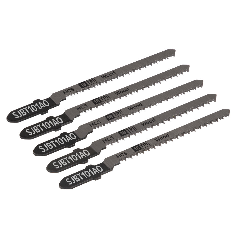 Sealey SJBT101AO 83mm 18tpi Jigsaw Blade Hard Wood - Pack of 5