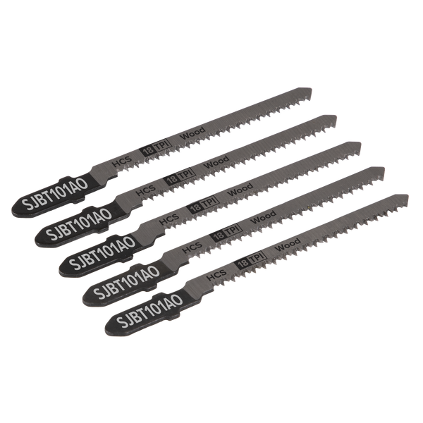 Sealey SJBT101AO 83mm 18tpi Jigsaw Blade Hard Wood - Pack of 5