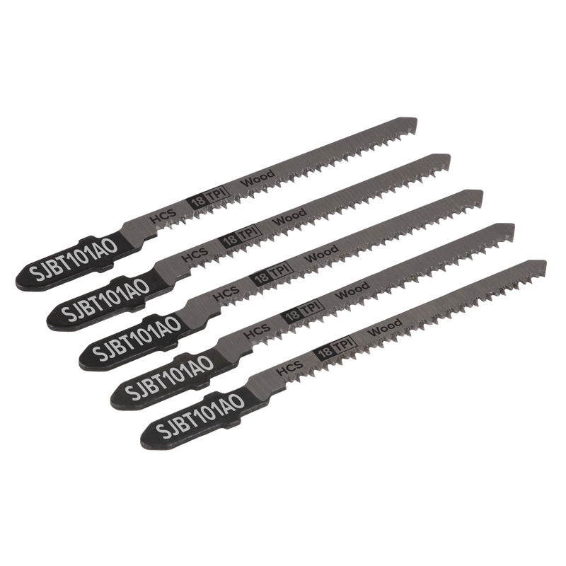 Sealey SJBT101AO 83mm 18tpi Jigsaw Blade Hard Wood - Pack of 5