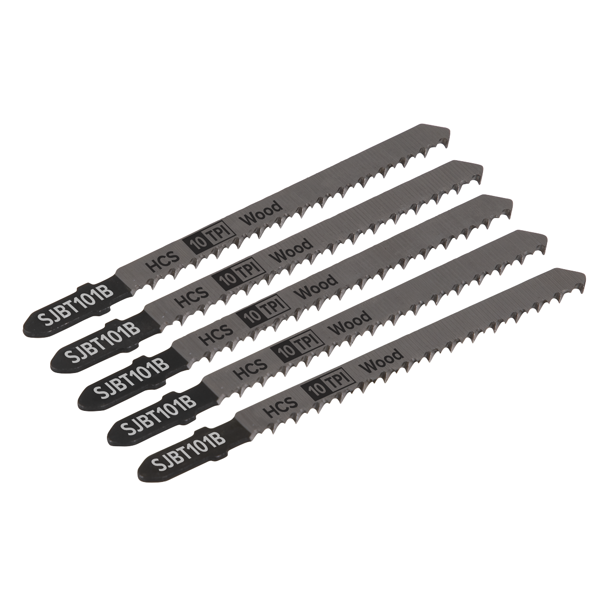 Sealey SJBT101B 100mm 10tpi Jigsaw Blade Hard Wood - Pack of 5