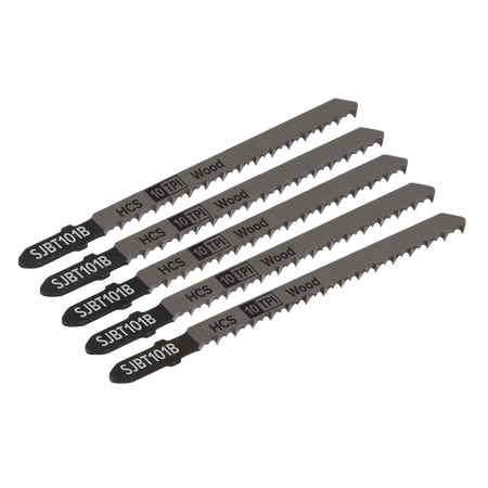 Sealey SJBT101B 100mm 10tpi Jigsaw Blade Hard Wood - Pack of 5