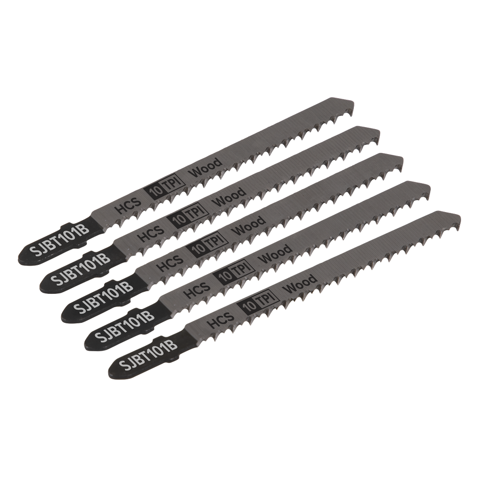 Sealey SJBT101B 100mm 10tpi Jigsaw Blade Hard Wood - Pack of 5
