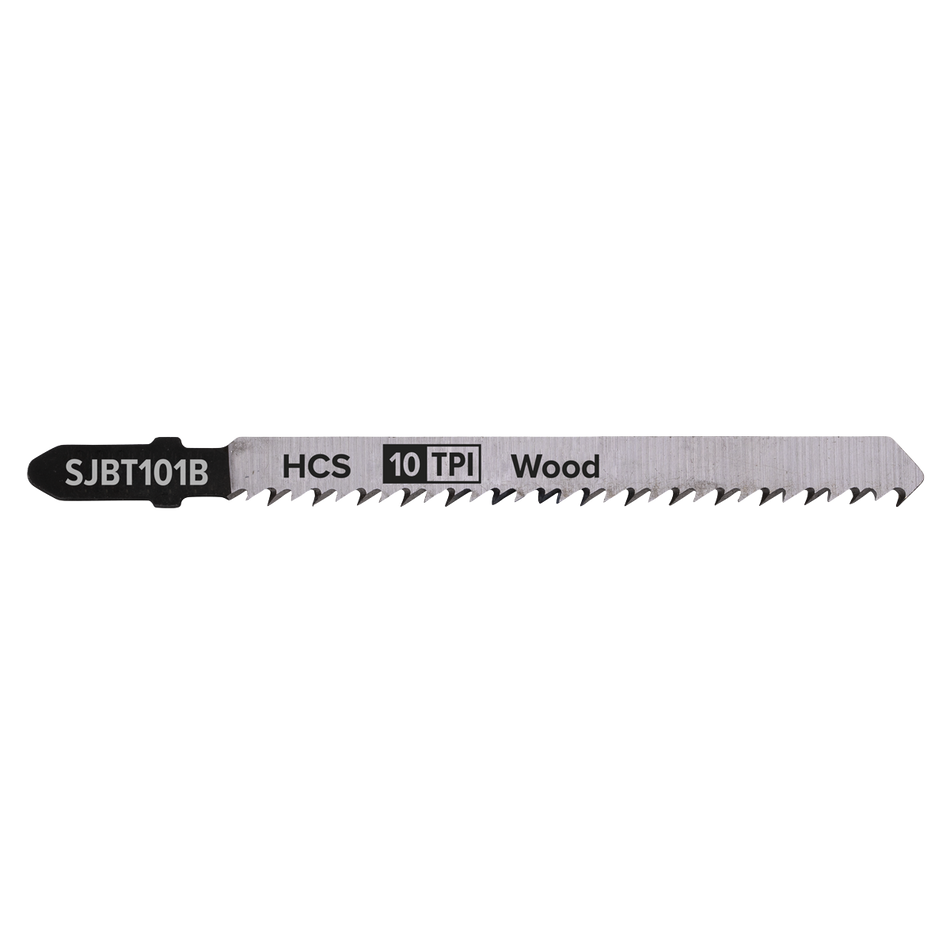 Sealey SJBT101B 100mm 10tpi Jigsaw Blade Hard Wood - Pack of 5