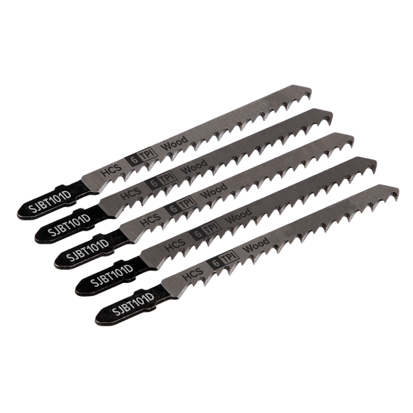 Sealey SJBT101D 100mm 6tpi Jigsaw Blade Hard Wood - Pack of 5