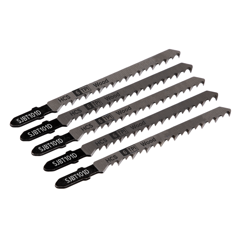 Sealey SJBT101D 100mm 6tpi Jigsaw Blade Hard Wood - Pack of 5
