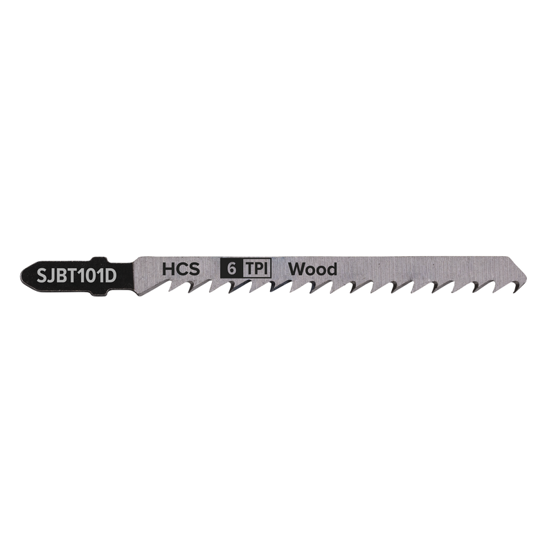 Sealey SJBT101D 100mm 6tpi Jigsaw Blade Hard Wood - Pack of 5