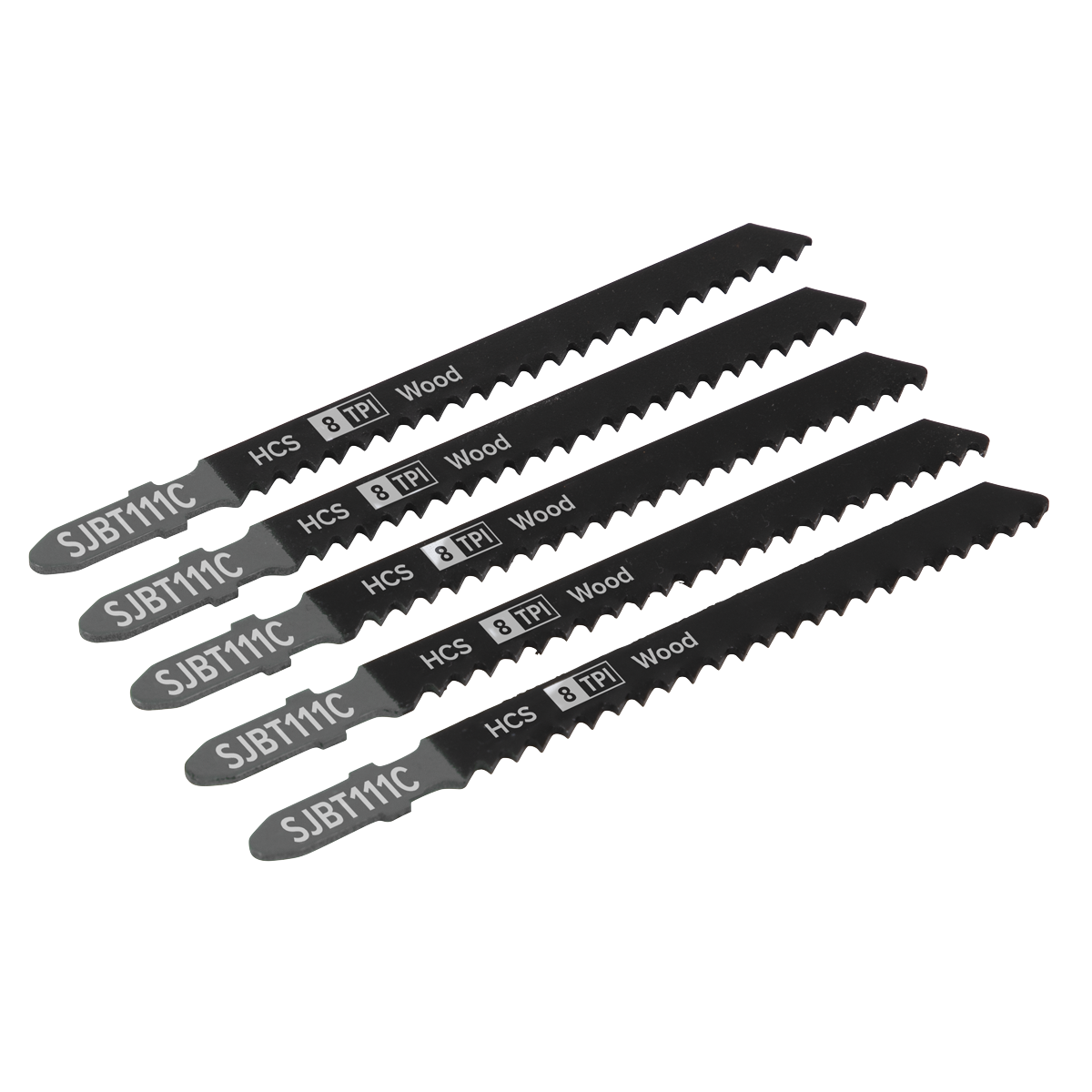 Sealey SJBT111C 100mm 8tpi Jigsaw Blade General Wood - Pack of 5
