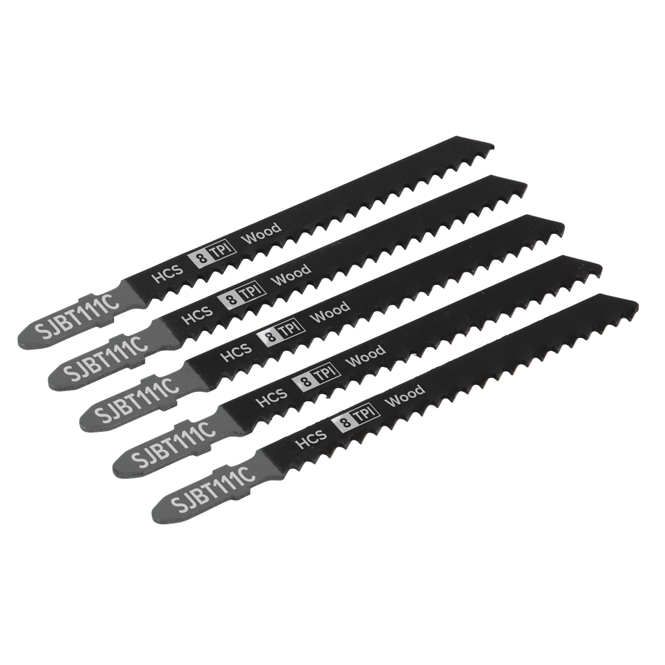 Sealey SJBT111C 100mm 8tpi Jigsaw Blade General Wood - Pack of 5