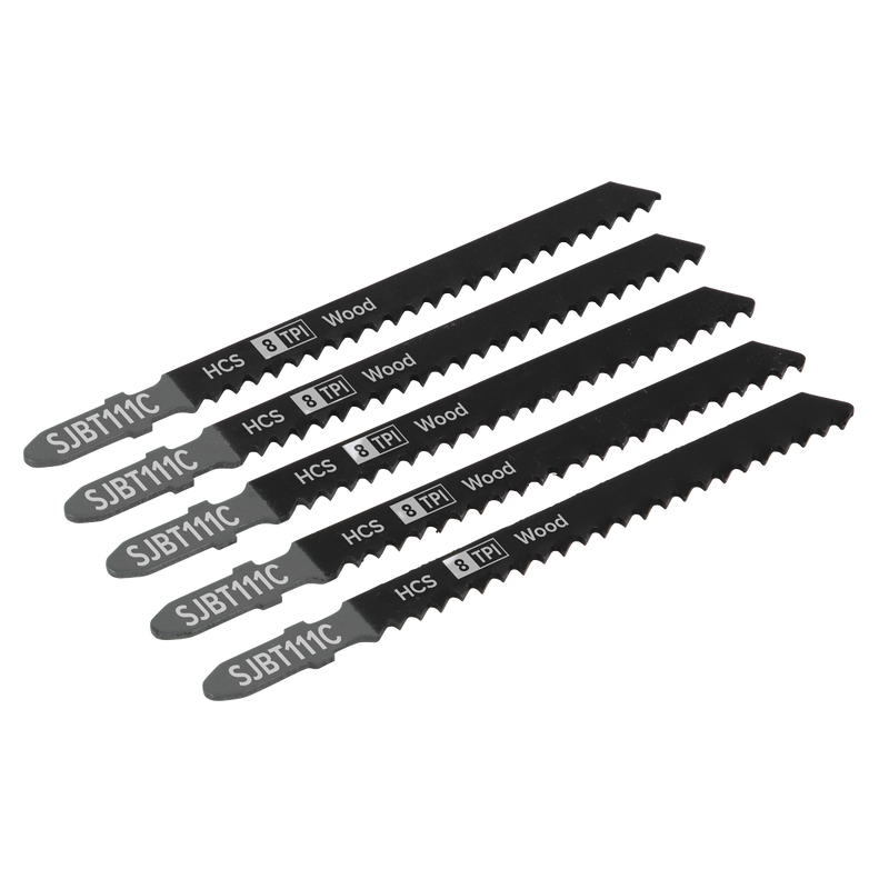 Sealey SJBT111C 100mm 8tpi Jigsaw Blade General Wood - Pack of 5