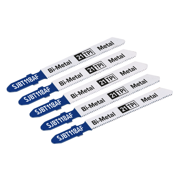 Sealey SJBT118AF 75mm 21tpi Jigsaw Blade Metal - Pack of 5