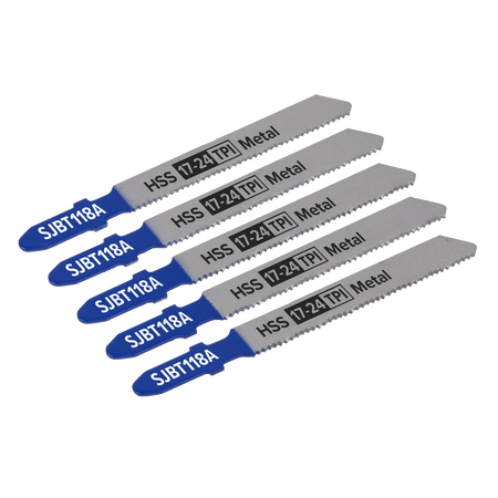 Sealey SJBT118A 92mm 17-24tpi Jigsaw Blade Metal - Pack of 5