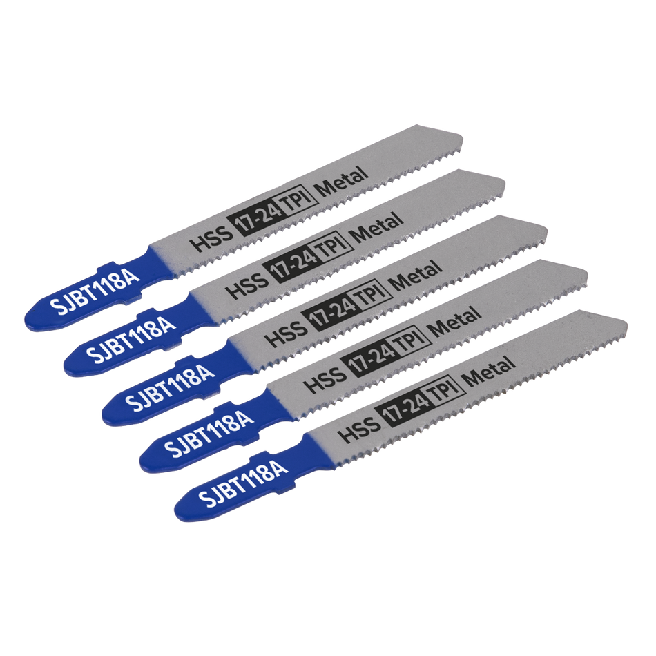 Sealey SJBT118A 92mm 17-24tpi Jigsaw Blade Metal - Pack of 5