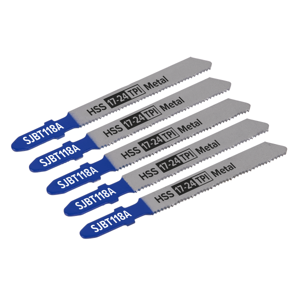 Sealey SJBT118A 92mm 17-24tpi Jigsaw Blade Metal - Pack of 5