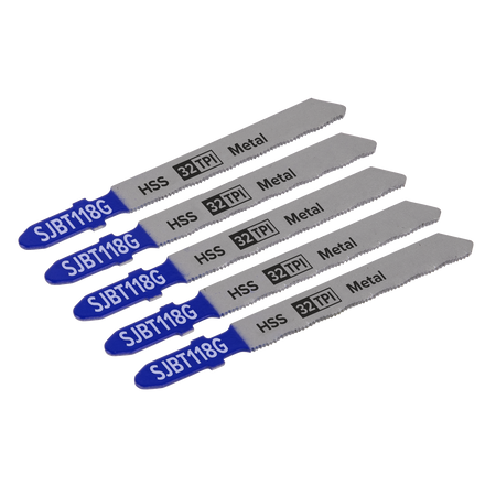Sealey SJBT118G 75mm 32tpi Jigsaw Blade Metal - Pack of 5