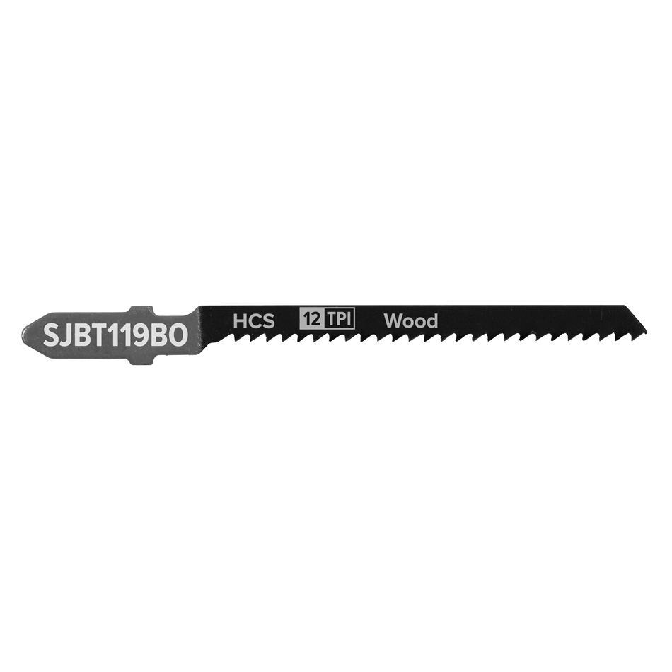 Sealey SJBT119BO 75mm 12tpi Jigsaw Blade General Wood - Pack of 5