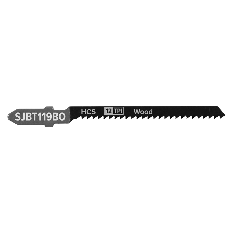 Sealey SJBT119BO 75mm 12tpi Jigsaw Blade General Wood - Pack of 5