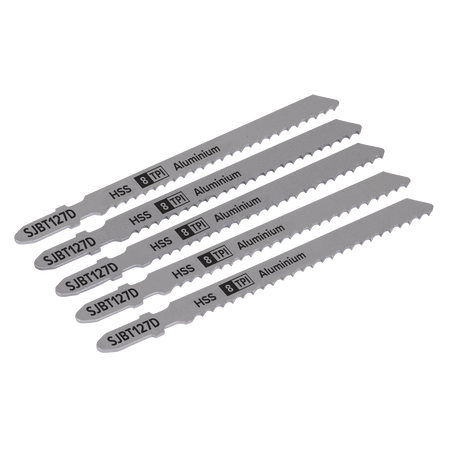 Sealey SJBT127D 100mm 8tpi Jigsaw Blade Aluminium - Pack of 5