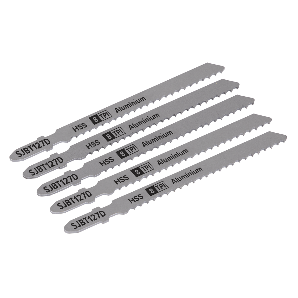 Sealey SJBT127D 100mm 8tpi Jigsaw Blade Aluminium - Pack of 5