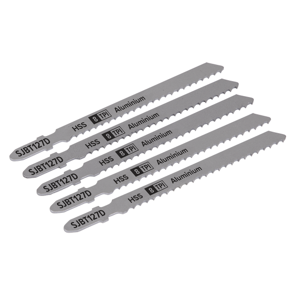 Sealey SJBT127D 100mm 8tpi Jigsaw Blade Aluminium - Pack of 5