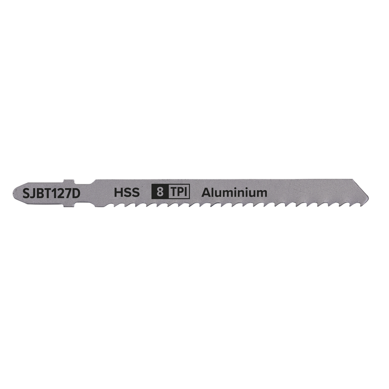 Sealey SJBT127D 100mm 8tpi Jigsaw Blade Aluminium - Pack of 5