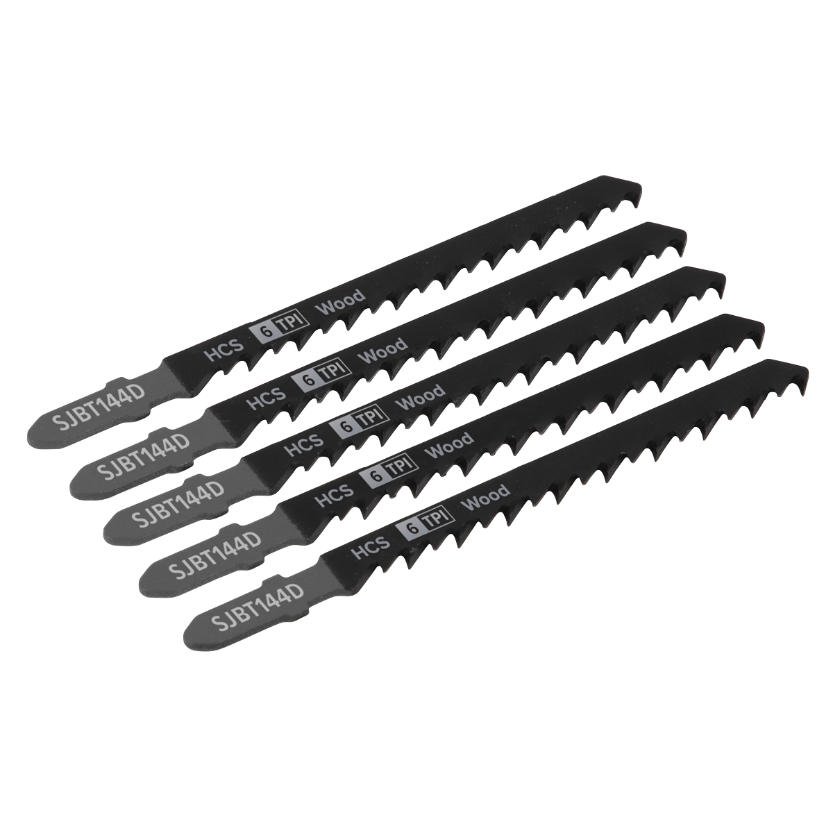 Sealey SJBT144D 100mm 6tpi Jigsaw Blade General Wood - Pack of 5
