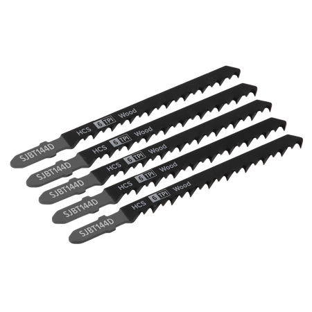 Sealey SJBT144D 100mm 6tpi Jigsaw Blade General Wood - Pack of 5