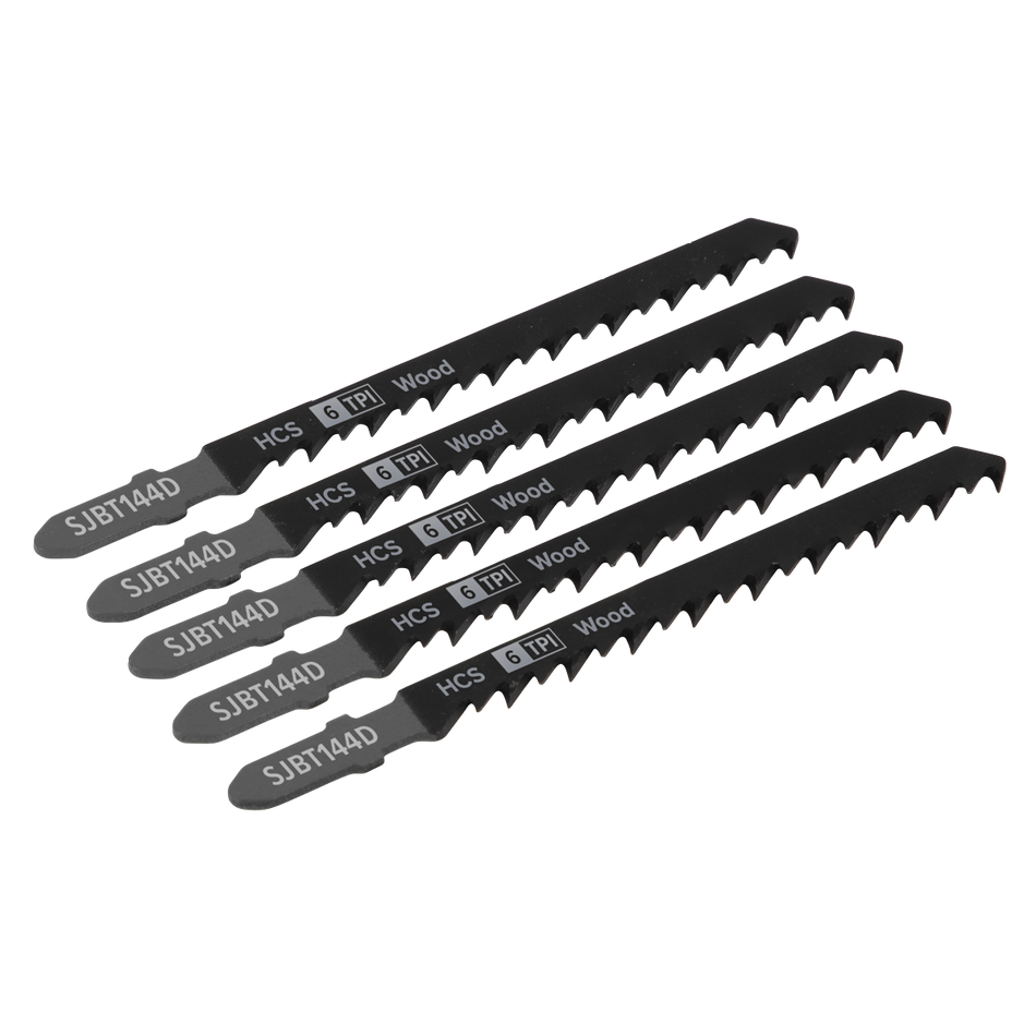 Sealey SJBT144D 100mm 6tpi Jigsaw Blade General Wood - Pack of 5